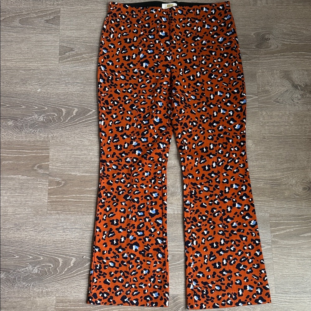 NEW Maeve Anthropologie Leopard Animal Print Flare Kick Pants Small - Picture 2 of 9
